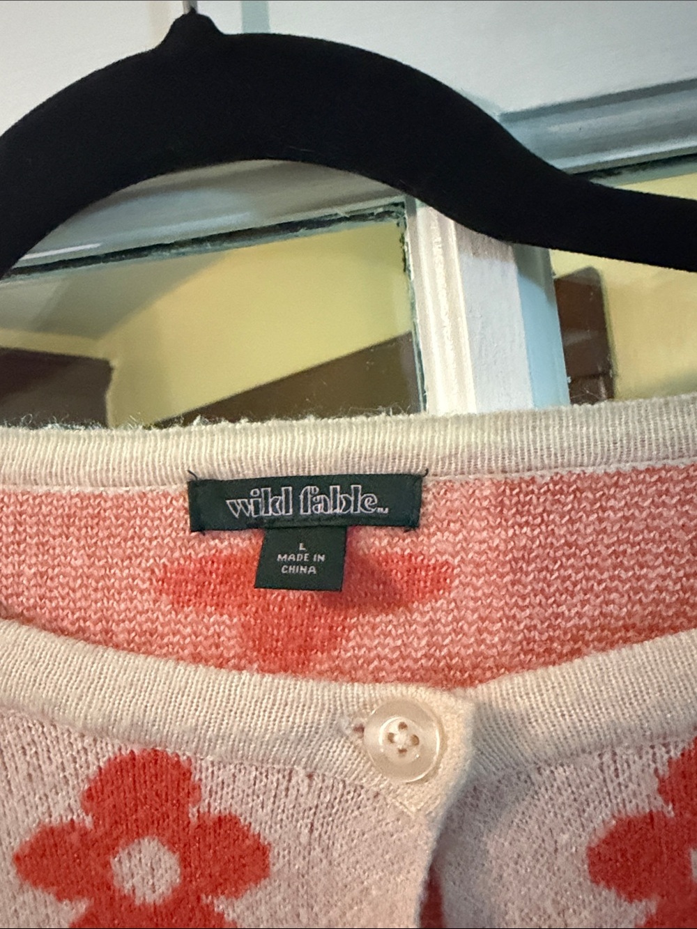 wild fable Cream and Coral Floral Button Cardigan